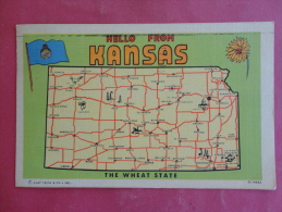 Kansas--Hello From Kansas The Wheat State--cancel 1951--PJ 179 - Altri & Non Classificati