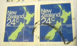 New Zealand 1982 Map 24c X2 - Used - Gebraucht