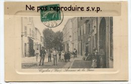 - Cogolin - ( Var ), Avenue De La Gare, En 1911, Hôtel, Coiffeur, Super Animation, Rare, TTBE, Scans., - Cogolin