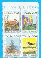 ILATIE ITALY NATURE FLEURS OISEAUX LOUTRE 1985 / MNH** / AK 133 - Cicogne & Ciconiformi