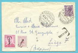 Brief Vanuit FROSINONE (Italie), Getaxeerd Met Zegels 859+1069 Voorzien Van De "T" Stempel - Lettres & Documents