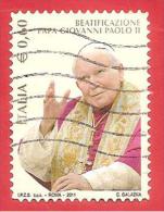 ITALIA REPUBBLICA USATO - 2011 - Beatificazione Di Papa Giovanni Paolo II - € 0,60 - S. 3232 - 2011-20: Gebraucht