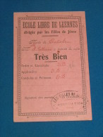 LEERNES  -   Ecole Libre De Leernes Dirigée Par Les Filles De Jésus -  Carte Mensuelle De Bonnes Notes - Fontaine-l'Evêque