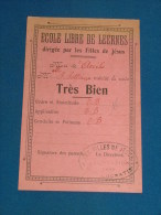 LEERNES  -   Ecole Libre De Leernes Dirigée Par Les Filles De Jésus -  Carte Mensuelle De Bonnes Notes - Fontaine-l'Eveque