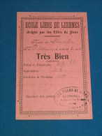 LEERNES  -   Ecole Libre De Leernes Dirigée Par Les Filles De Jésus -  Carte Mensuelle De Bonnes Notes - Fontaine-l'Eveque