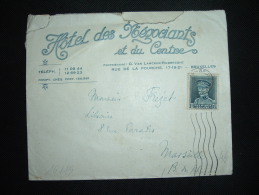 LETTRE POUR FRANCE TP 1F75 OBL.MEC. BRUXELLES + HOTEL DES NEGOCIANTS ET DU CENTRE - Covers & Documents