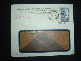 LETTRE PAR AVION TP OUARZAZAT 1F50 OBL. 21-7-34 CASABLANCA-POSTES MAROC + HUILERIES ET SAVONNERIES DU MAROC - Covers & Documents