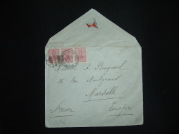 LETTRE POUR FRANCE TP SAN MARTIN 5C X3 OBL. 1911 BUENOS AIRES + AUTRE CACHET DIFFERENT - Lettres & Documents