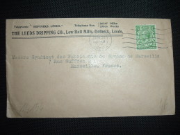 LETTRE  POUR FRANCE TP 1/2P OBL.MEC. JUN 23 1927 A LEEDS + THE LEEDS DRIPPING - Storia Postale