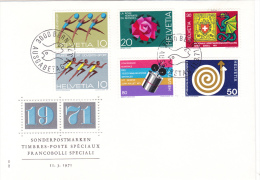 SPECIAL COVER,6 STAMPS ON COVER, 1971,SWITZERLAND - Brieven En Documenten