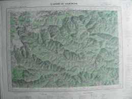 Carte Géographique - St ANDRE DE VALBORGNE 1/50.000 St Laurent De Trèves Colletde Dèze Le Valdeyron/Les Plantiers Mialet - Topographische Karten