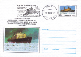 "ARKTIKA"ATOMIC ICE-BREAKER, COVER STATIONERY,1997,ROMANIA - Atomo