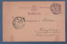 CARTE POSTALE CIRCULEE EN 1888 - KÖNIGREICH WÜRTTEMBERG - WEIKERSHEIM - WÜRZBURG WEIKERSHEIM ? - Enteros Postales