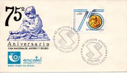 ARGENTINE. N°1716 Sur Enveloppe 1er Jour (FDC) De 1990. Médaille/Caisse Nationale D´Epargne. - FDC