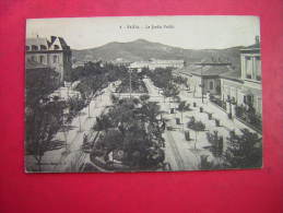 CPA  ALGERIE  SAIDA  LE JARDIN PUBLIC   VOYAGEE 1924 TIMBRE  CACHET ORAN - Saïda