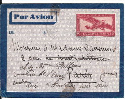 INDOCHINE ENTIER POSTAL AVION 36C - Airmail