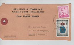 TP 1067 Baudouin Lunettes+TP S/Staal Zonder Waarde/Echantillon Sans Valeur Zaakpapieren C.Heule V. Blaton Hainaut PR246 - Storia Postale