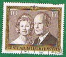 LIECHTENSTEIN -  SG 601 - 1974 PRINCE FRANCIS JOSEPH II & PRINCESS GINA - USED (WITH IRREGULAR BUT ORIGINAL PERFORATION) - Oblitérés