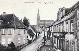 1905 Elsass, HOCHFELDEN -- La Mairie Et LÈglise Catholique, Strassenansicht, Um 1905 - Hochfelden