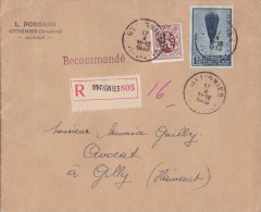 288a+354 (Ballon Piccard) Op Brief Aangetekend Met Stempel OTTIGNIES - 1929-1937 Heraldieke Leeuw