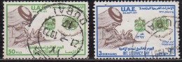 U.A.E. UAE, 1977 Used, Intern., Literacy Day, Full Set Of 2. Scholar, Education, Book, UNESCO Emblem, Dubai Postmark - Emirats Arabes Unis (Général)