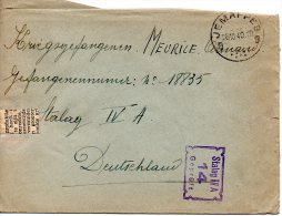 Lettre De Jemappes (26.10.40) à Un Prisonnier De Guerre (enveloppe Et Contenu) - Guerra '40-'45 (Storia Postale)