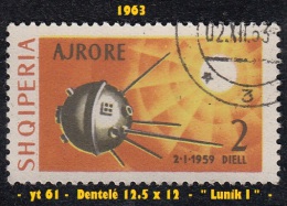 1963 - Europe - Albanie - Poste Aérienne - Cosmos - Lunik I - 2 L. Jaune, Brun-orange Et Sépia - - Europe