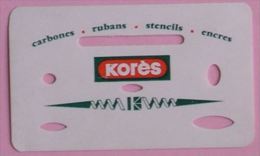 KORES CARBONES RUBANS STENCILS ENCRES - FORME PLASTIFIEE - DIMENSIONS : 8,8 Cm X 5,3 Cm - Autres & Non Classés