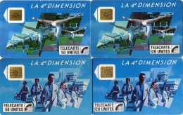 TELECARTES    4e DIMENSION FEMMES/4e DIMENSION HOMMES  50 UNITES/120 UNITES  (F-36-37-38-39)  (lot De 4) - 1988