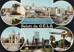 GELA  /  Saluti Con Vedutine _ Viaggiata - Gela