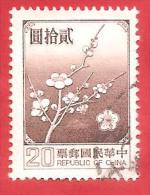 TAIWAN - FORMOSA - CINA - USATO - 1979 - Plum Blossoms - 20 New Taiwan Dollar - Michel TW 1292 - Used Stamps