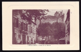 CPA ANCIENNE- FRANCE- CAPESTANG (34)- MONOCHROME VIOLET- PLACE DE LA MAIRIE EN GROS PLAN- - Capestang