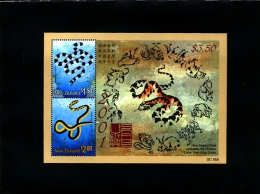 NEW ZEALAND - 2001  YEAR OF THE SNAKE  MS  MINT NH - Blocks & Kleinbögen