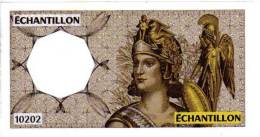 BILLET FRANCE - ECHANTILLON - 10202 - ATHENA - FILIGRANE - MODELE 200 FRANCS MONTESQUIEU - TEST DISTRIBUTEUR BANCAIRE - Ficción & Especímenes