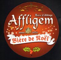 Publicité Ronde En Carton épais AFFLIGEM Bière De Noël Diamètre 19 Cm - Afiches