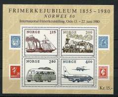 Lot 315 - B 17 - Norvège ** Bloc N° 4 - 'Norwex 80" Expo Philat. Moyens De Transport - Blocchi & Foglietti