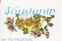 VIC FEZENSAC CARTE FANTAISIE  "SOUVENIR DE VIC FEZENSAC"  492 - Vic-Fezensac