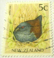 New Zealand 1991 Spotless Crake Bird 5c - Used - Gebraucht