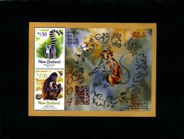 NEW ZEALAND - 2004  YEAR OF THE MONKEY  MS  MINT NH - Blocs-feuillets