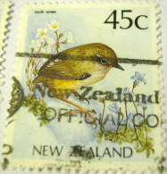 New Zealand 1991 Rock Wren Bird 45c - Used - Oblitérés