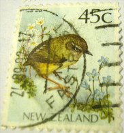 New Zealand 1991 Rock Wren Bird 45c - Used - Oblitérés