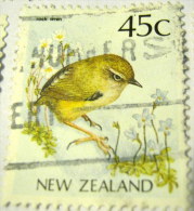 New Zealand 1991 Rock Wren Bird 45c - Used - Oblitérés