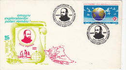 IULIU POPPER, EXPLORER, PENGUINS, SPECIAL COVER, 1993, ROMANIA - Explorateurs