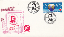 BASIL ASSAN, EXPLORER,  RENDEER, SPECIAL COVER, 1993, ROMANIA - Explorateurs