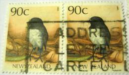 New Zealand 1988 Bird Robin 90c X2 - Used - Gebraucht