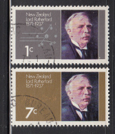 New Zealand Used Scott #487-#488 Set Of 2 Ernest Lord Rutherford, Physicist - Usados