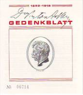 0815c: Austria Victor Adler- Gedenkblatt, Socialist - Essais & Réimpressions