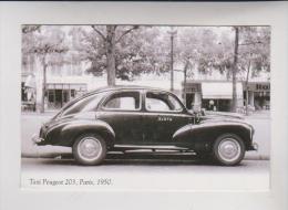 CPM   REPRODUCTION TAXI PEUGEOT 203, 1950 - Taxis & Droschken