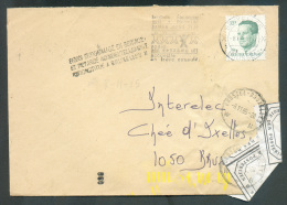 N°2113 Obl. Dc BRUXELLES X Sur Lettre Détériorée Vers Bruxelles + Etiquette De Réparation De L´Administration Des Postes - Crash Covers