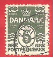 DANIMARCA - DANMARK - USATO - 1912 - Figure 'wave'- Type - 5 øre - Michel  DK 63 - Used Stamps